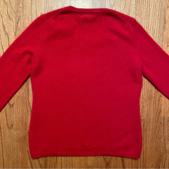 Peck & Peck Red 2 Ply Cashmere V Neck Pullover Sweater size L - Picture 8 of 14